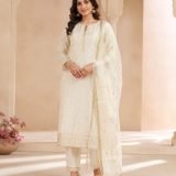Ivory Chanderi silk suit set